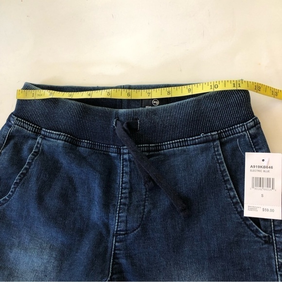 Ag Adriano Goldschmied Kids Boy Electric Blue Denim Ribbed Jogger Pants Size S - Picture 10 of 11